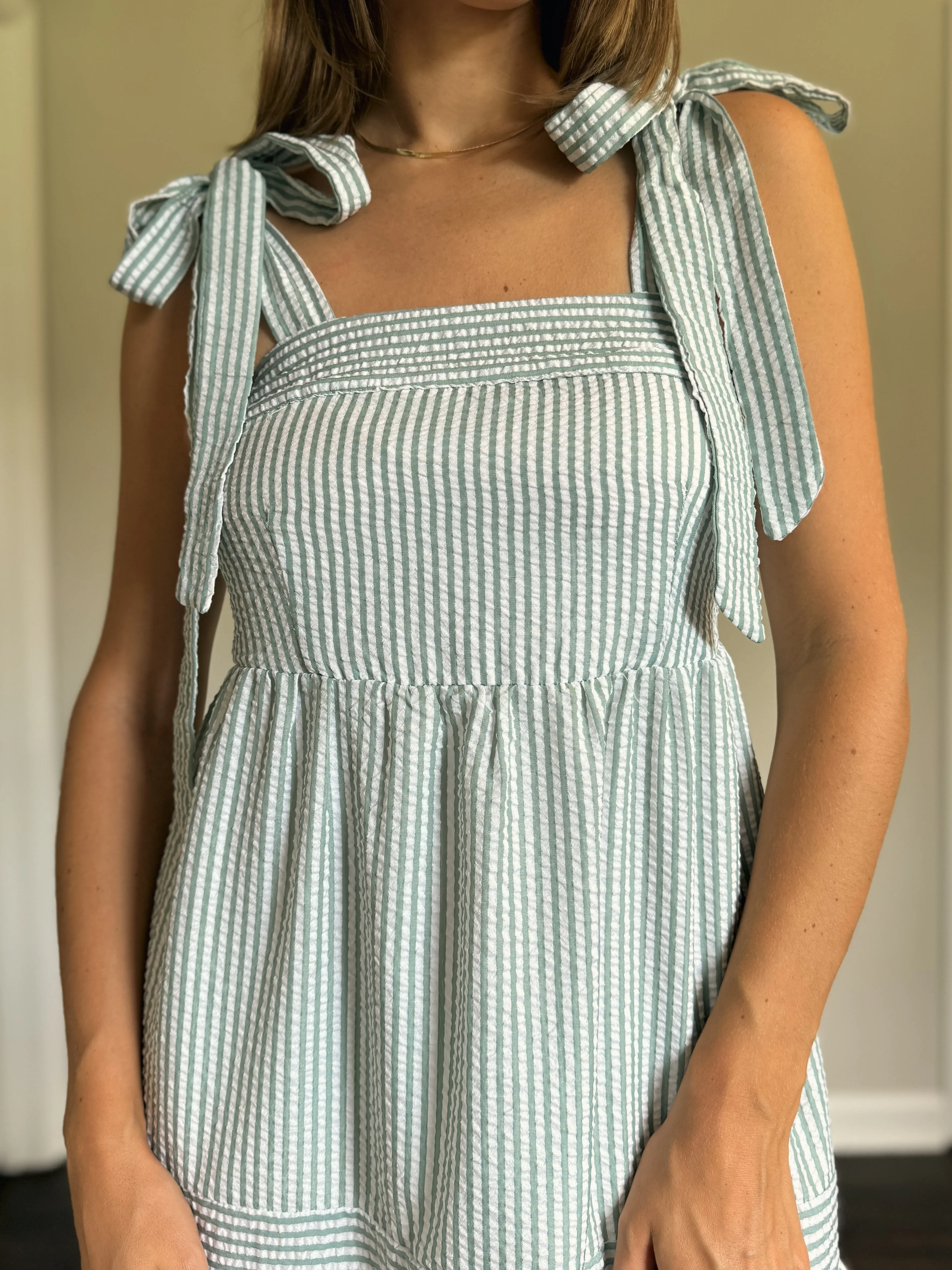 Seafoam Stripe Maxi Dress
