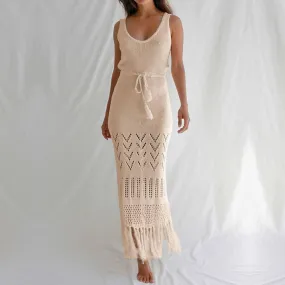 Solid Color Bikini Swimwear Cover Up Dress HL7377