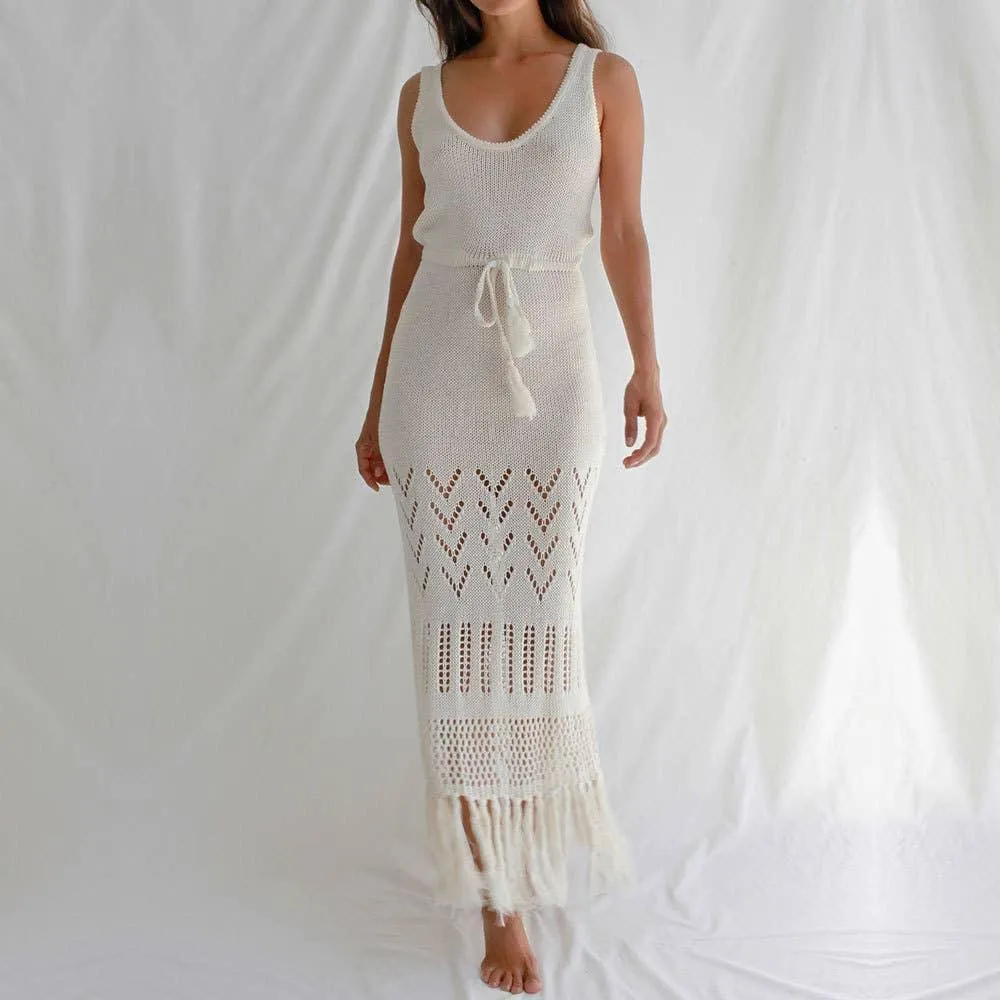 Solid Color Bikini Swimwear Cover Up Dress HL7377