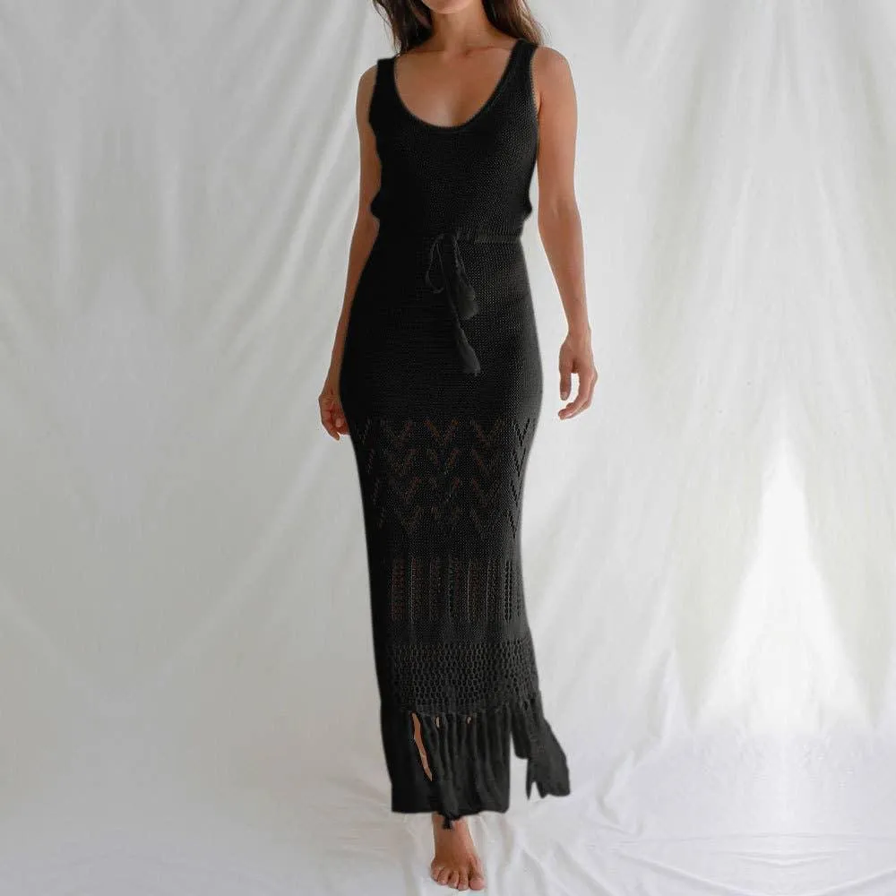 Solid Color Bikini Swimwear Cover Up Dress HL7377
