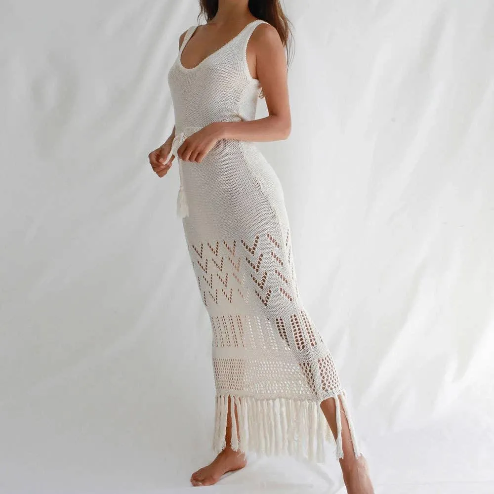 Solid Color Bikini Swimwear Cover Up Dress HL7377