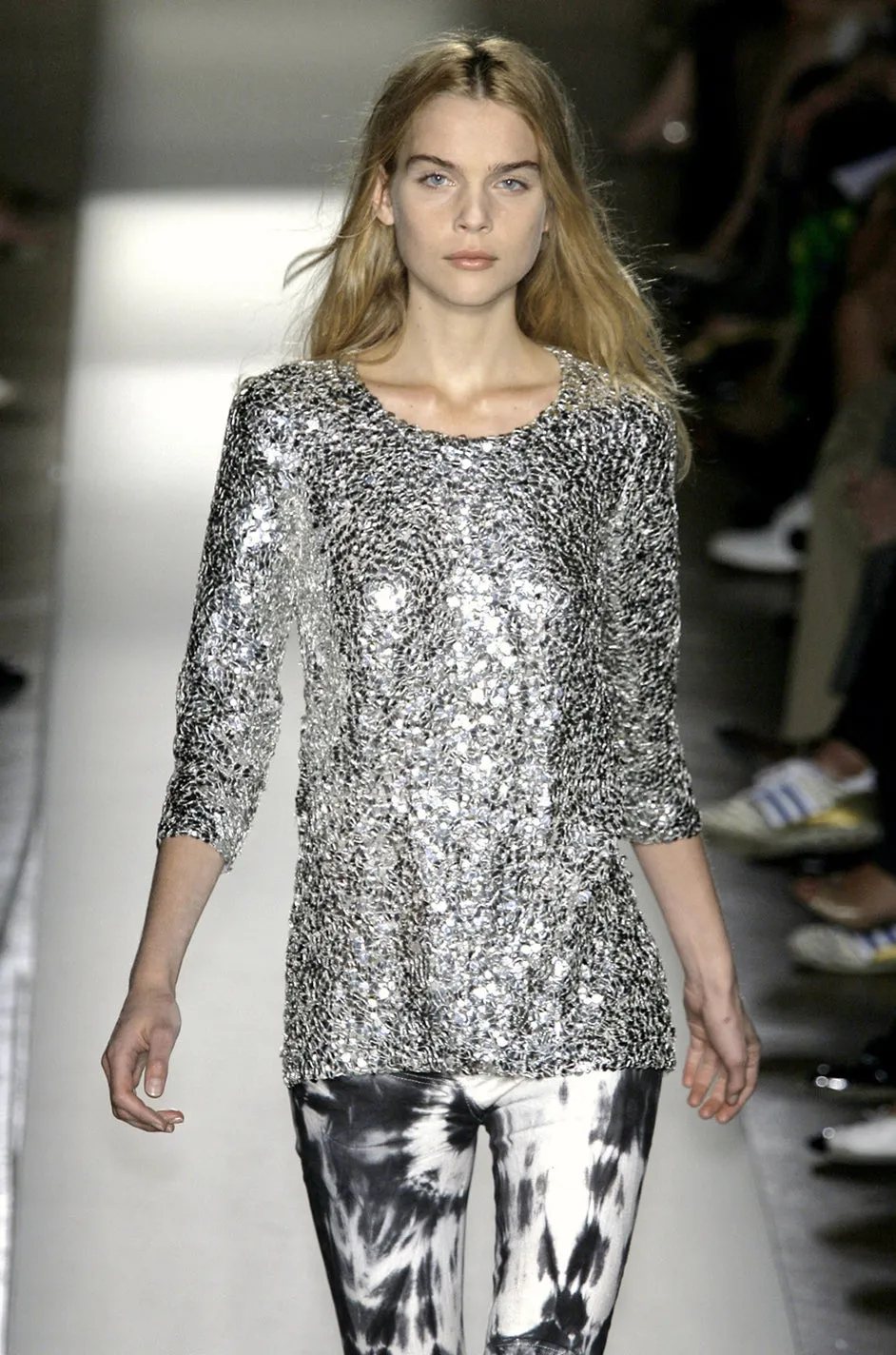 Spring 2008 Balmain by Christophe Decarnin Sequin Silver Tunic or Micro Mini