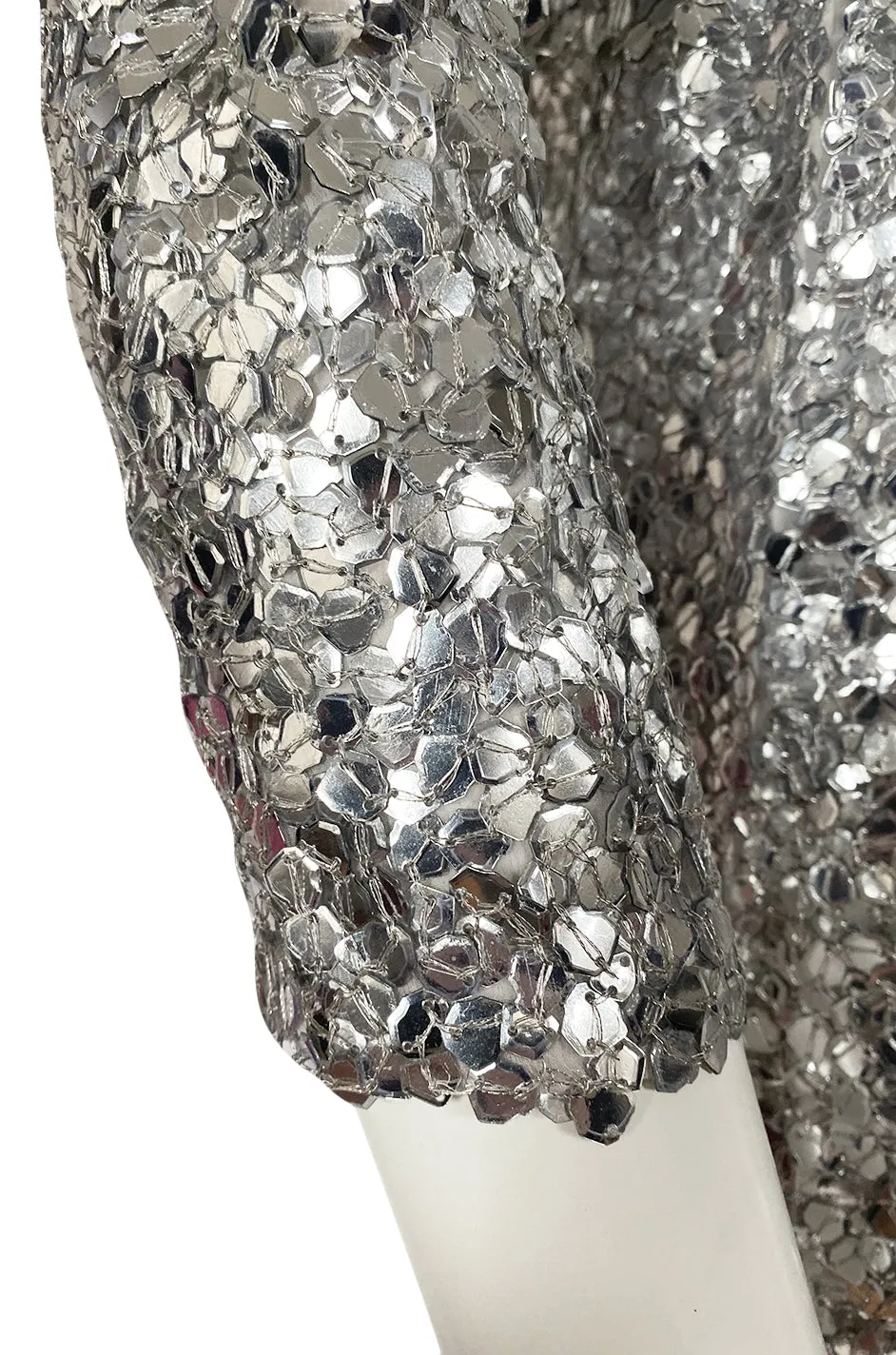 Spring 2008 Balmain by Christophe Decarnin Sequin Silver Tunic or Micro Mini