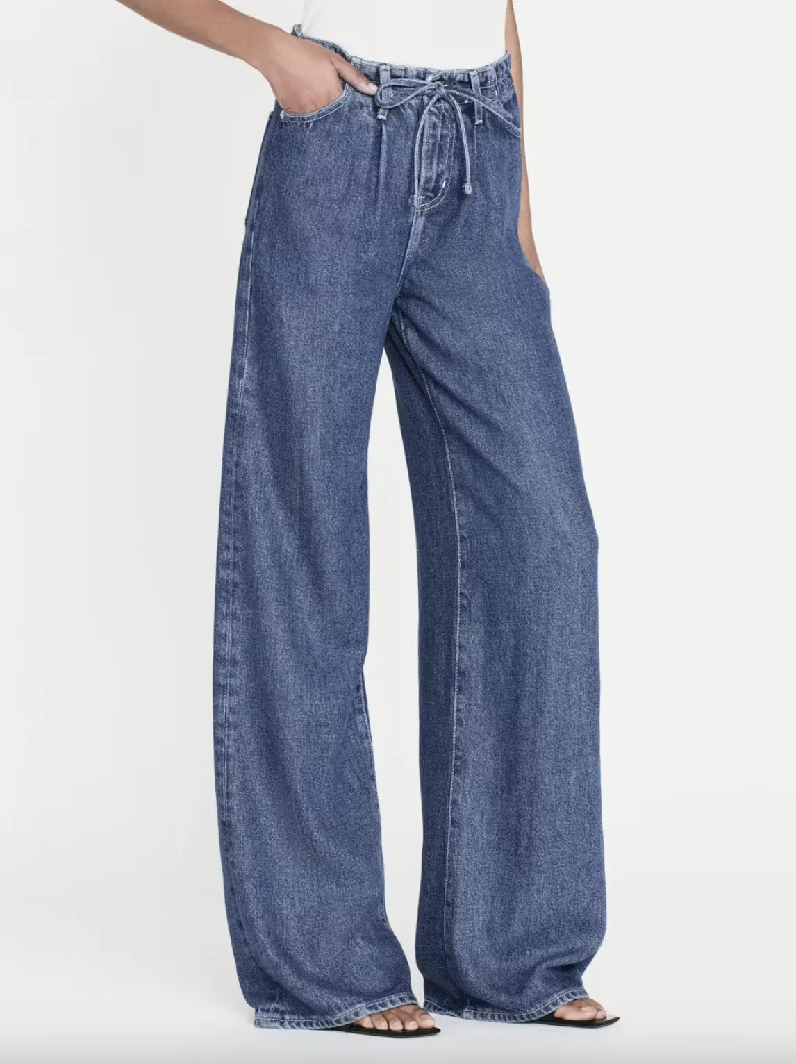 Super Drape Drawstring Wide Leg - Ghost
