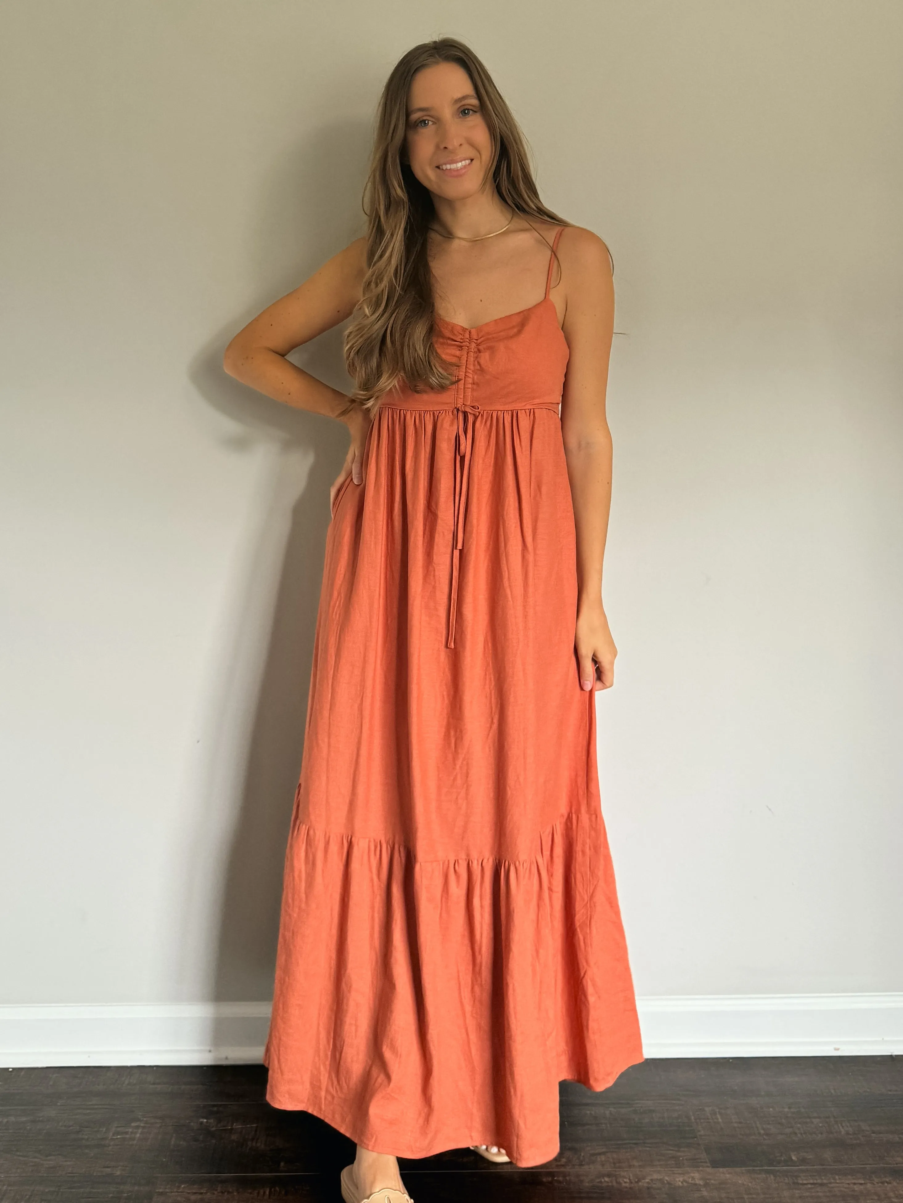 Terracotta Linen Dress