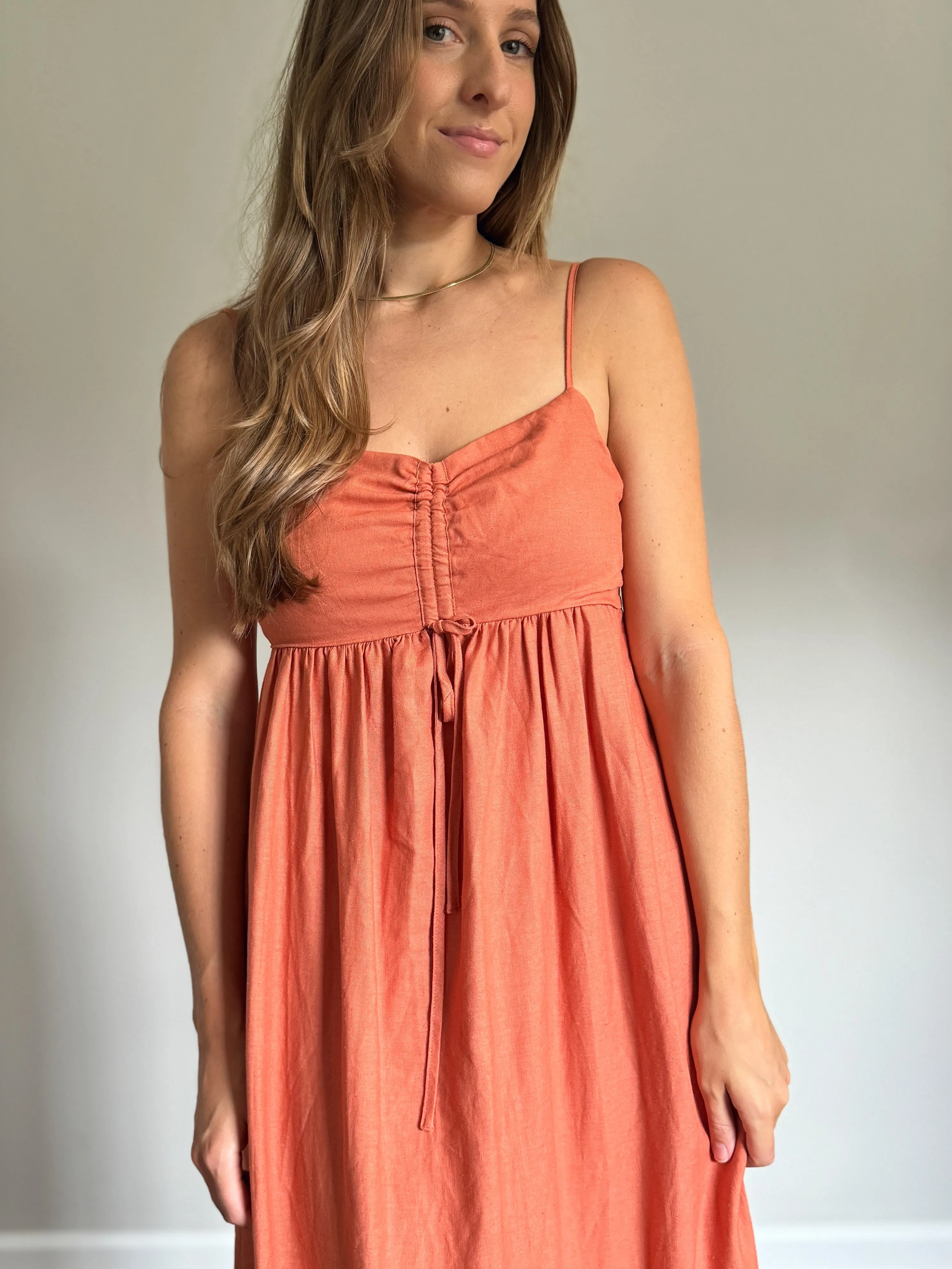 Terracotta Linen Dress