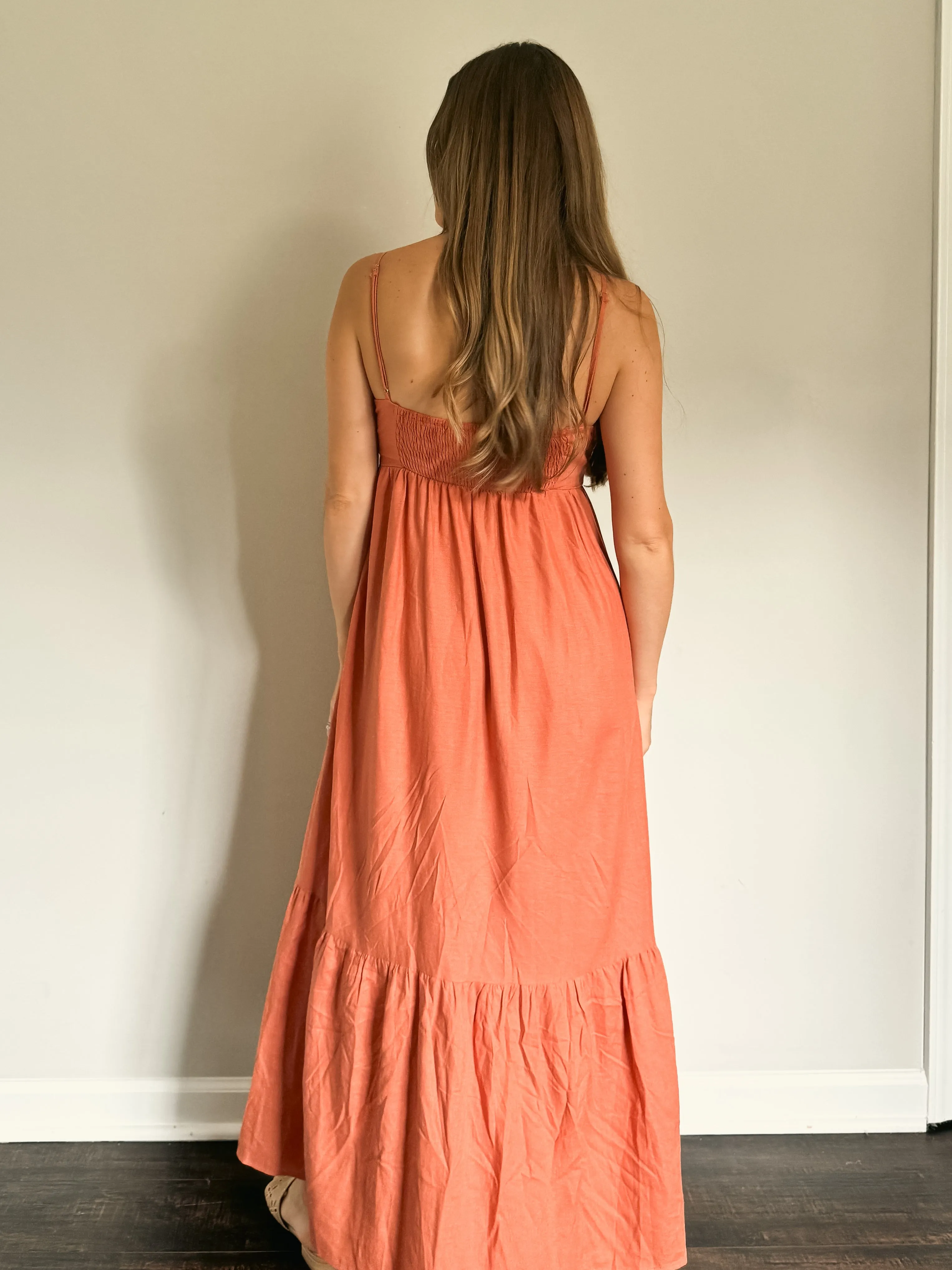Terracotta Linen Dress