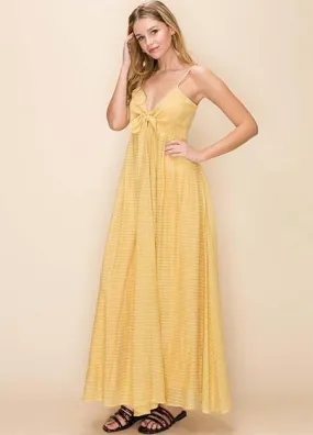 Tie Front Textured Striped Dress