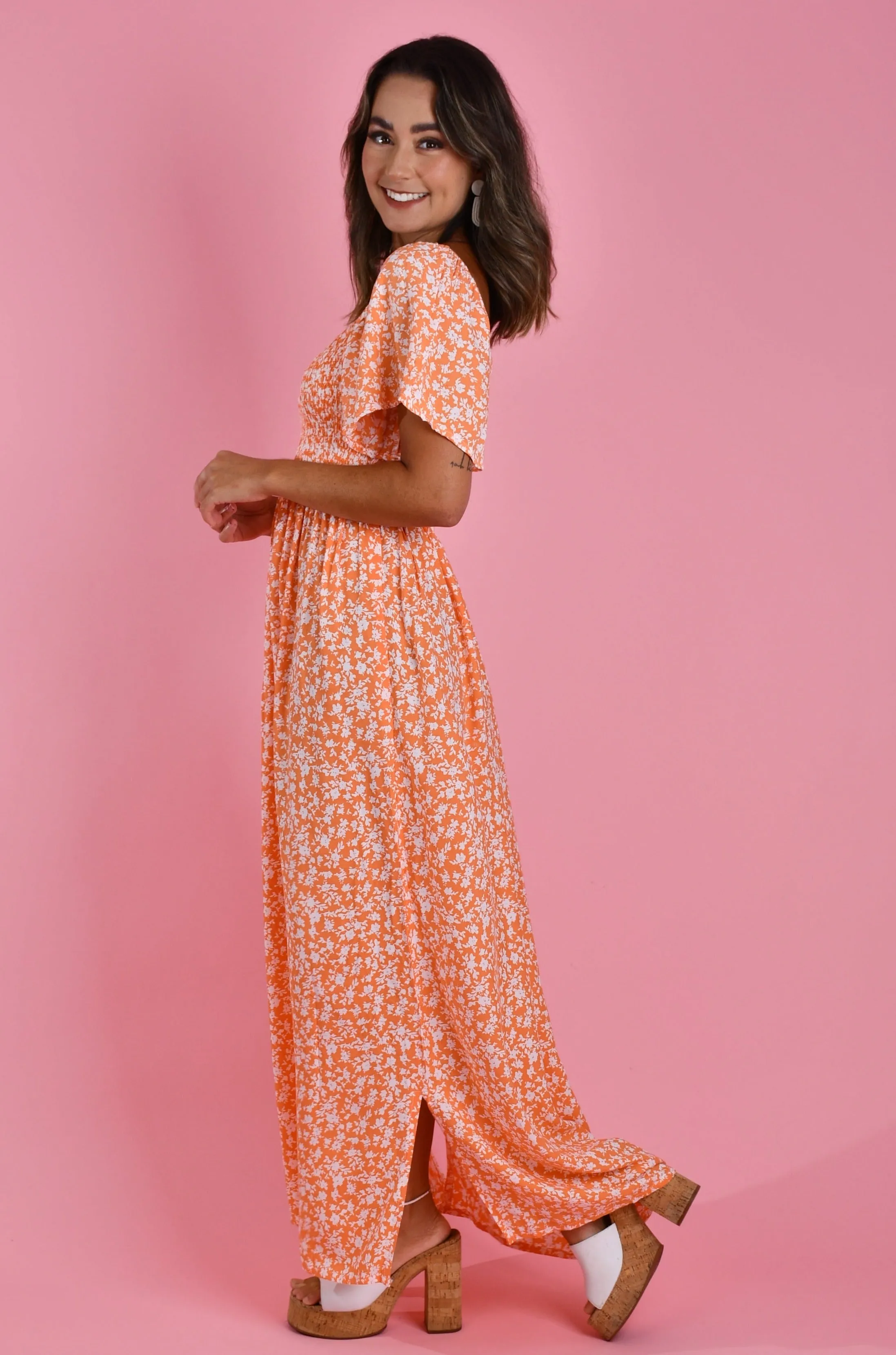 VGLD232 - ISABELLE MAXI DRESS - PRIMROSE TANGERINE