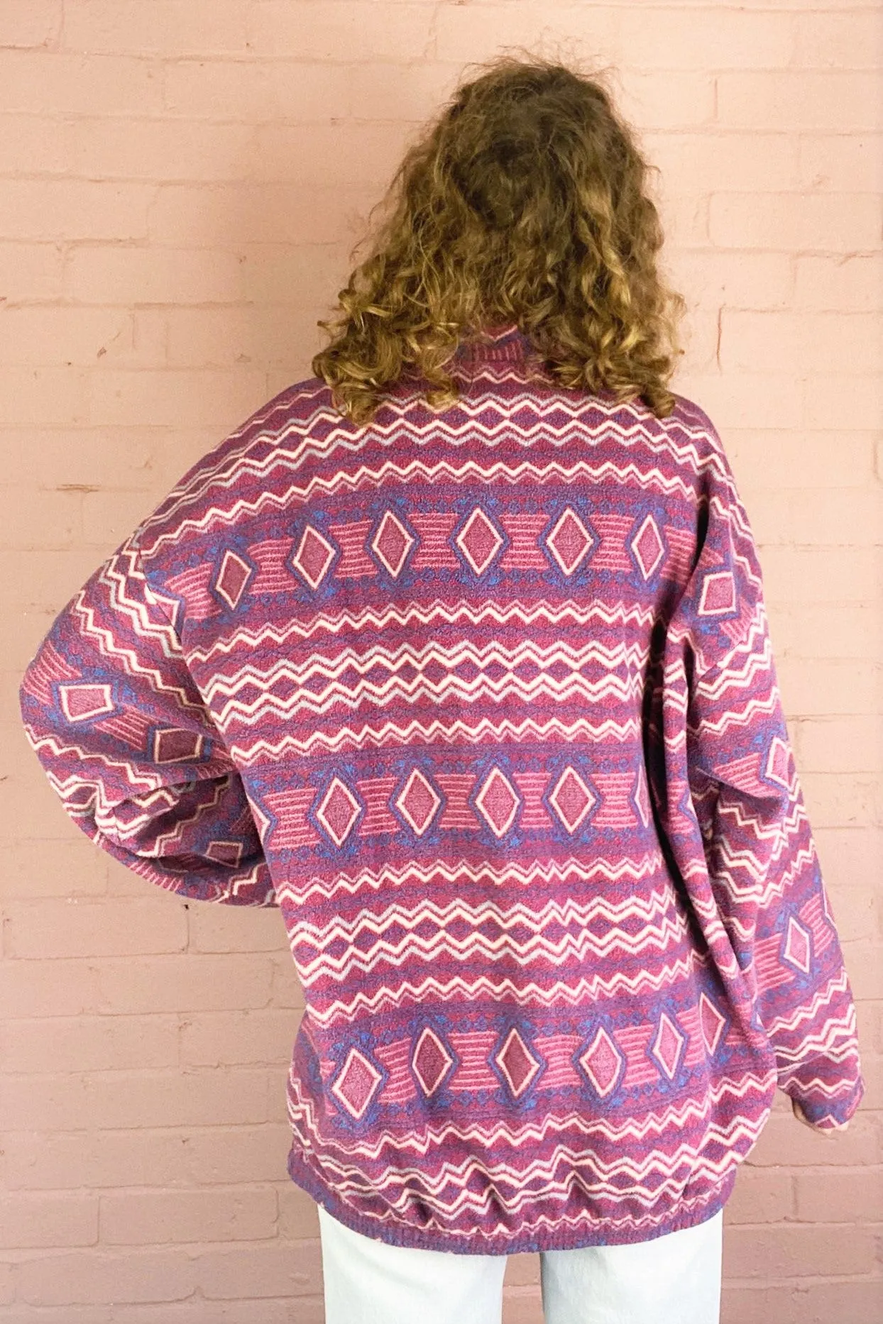 Vintage Fleece - Plum Jam & Lapis Diamonds - Free Size
