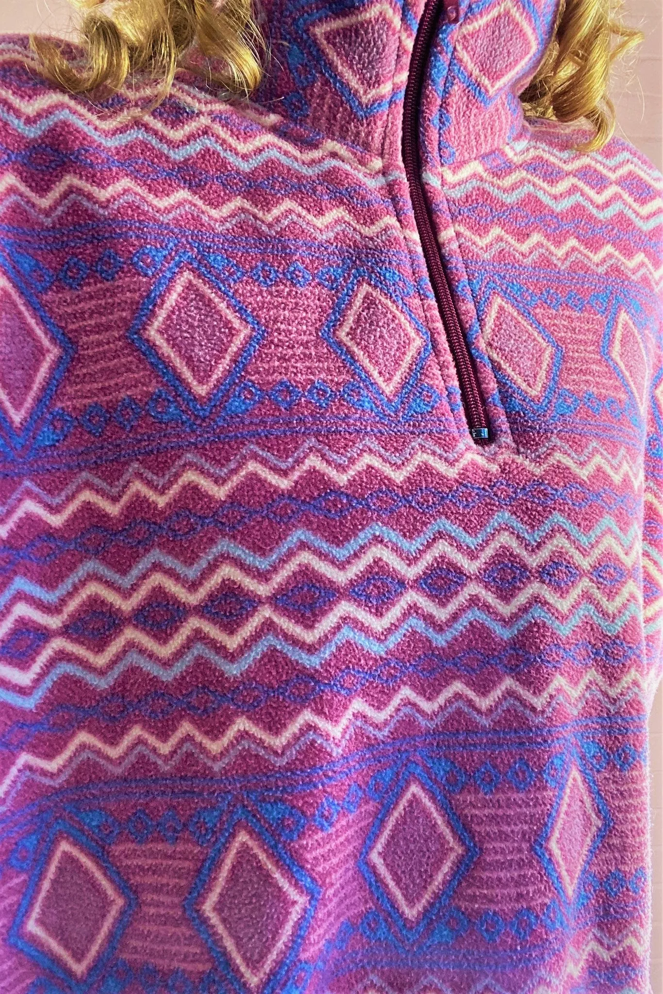 Vintage Fleece - Plum Jam & Lapis Diamonds - Free Size