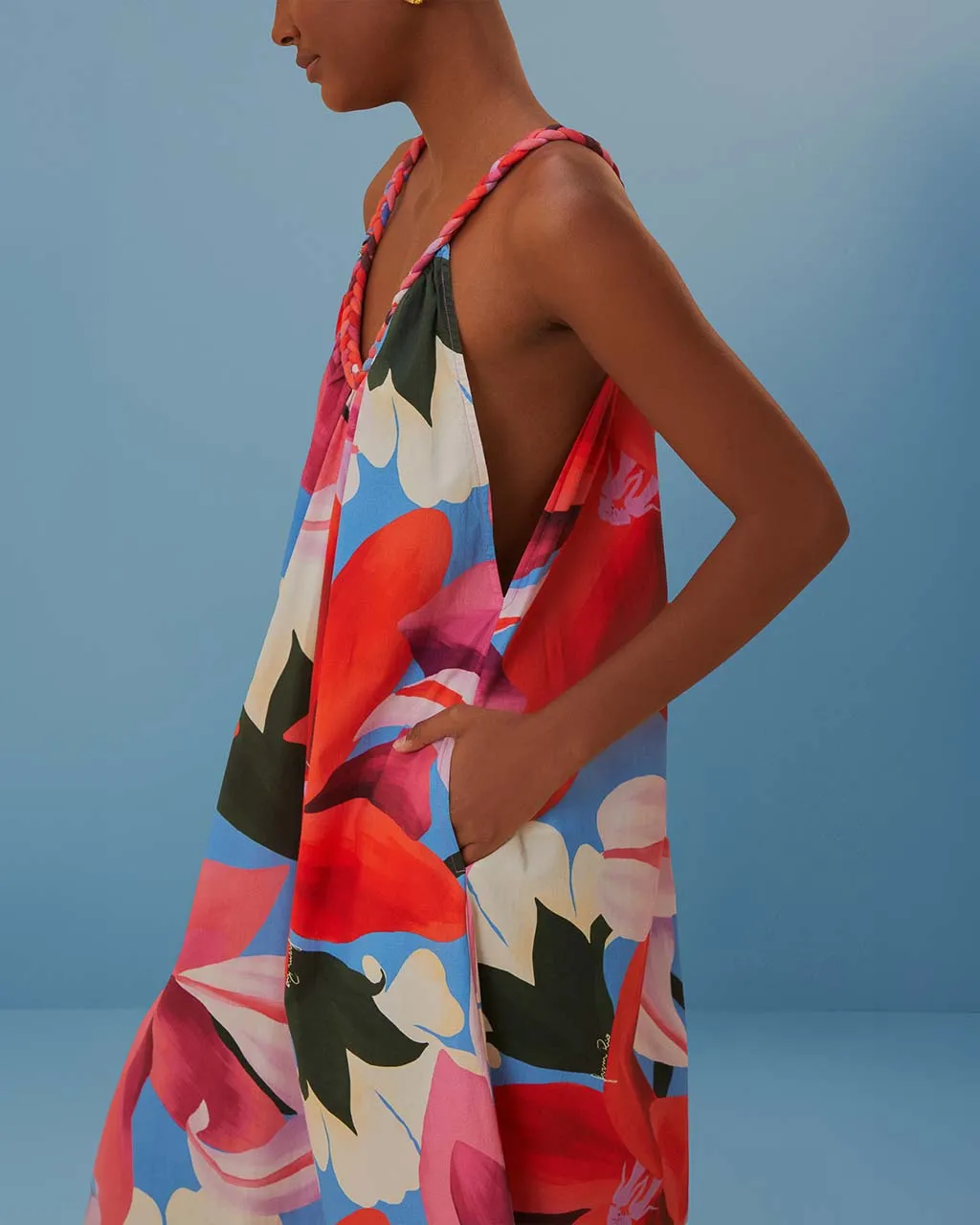 Watercolor Floral Sleeveless Cover Up