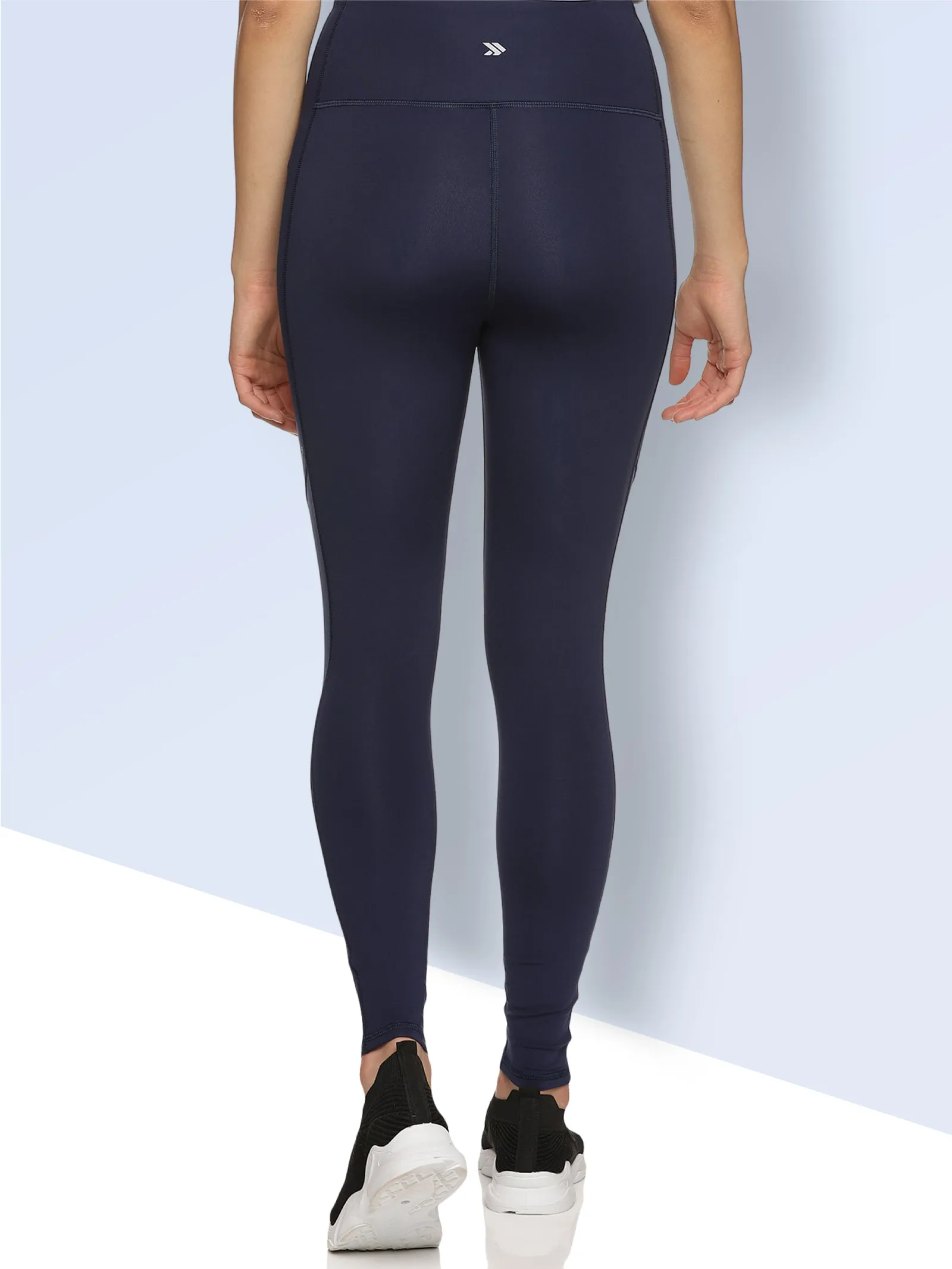 Women's Active Training Tights With Side Mesh Navy
