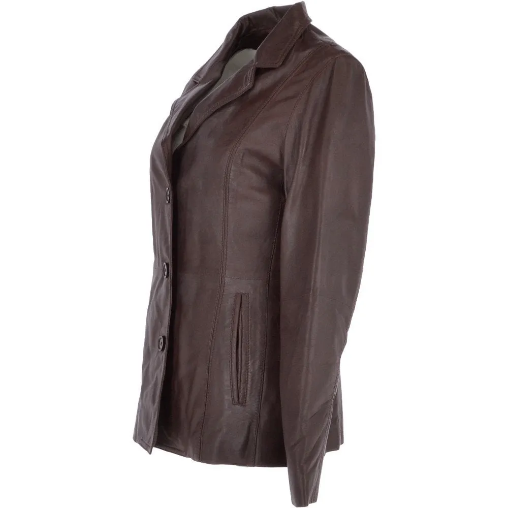 Women's Brown Genuine Leather Jacket