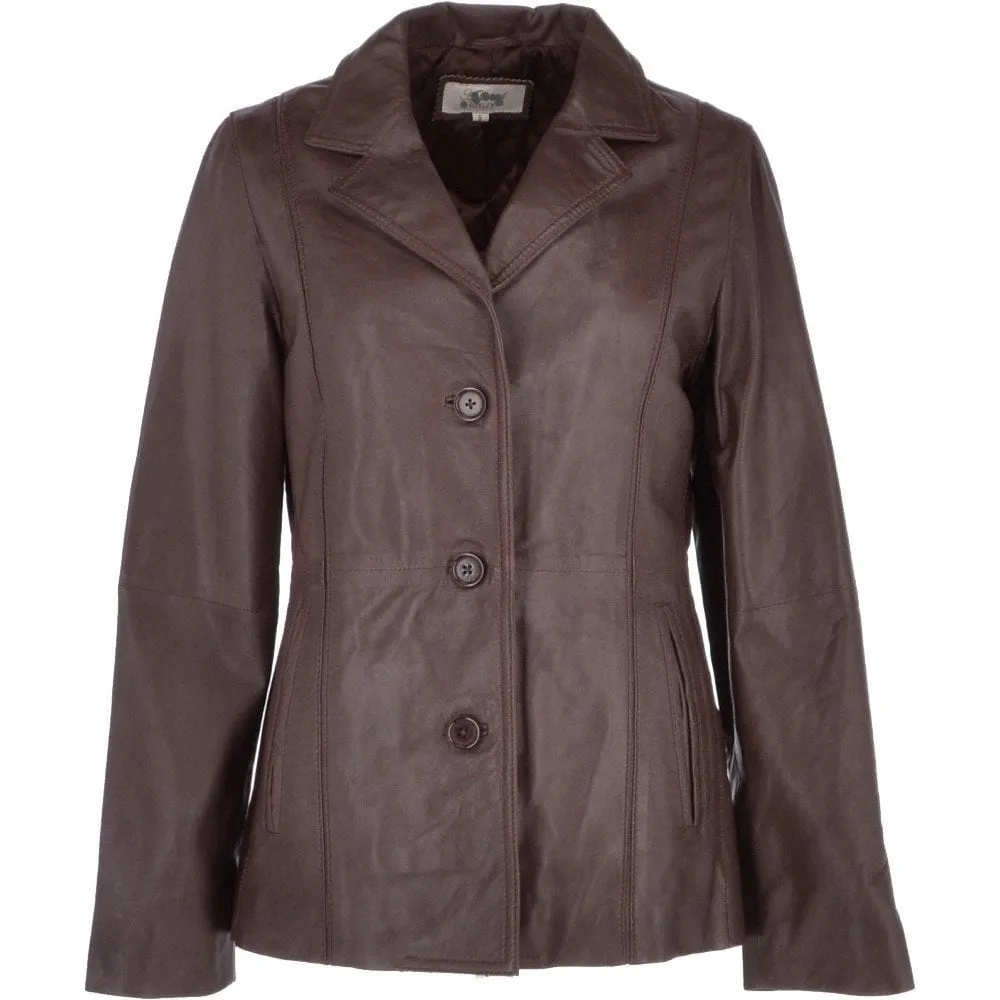 Women's Brown Genuine Leather Jacket