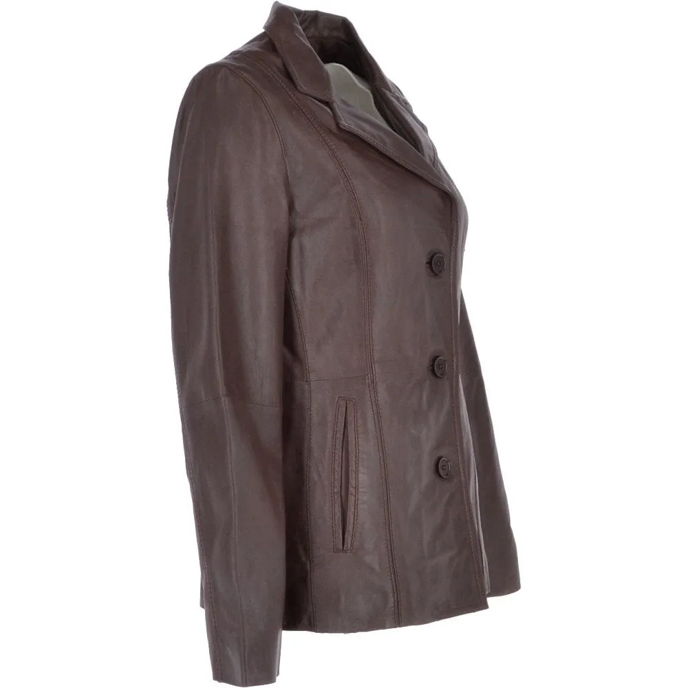 Women's Brown Genuine Leather Jacket