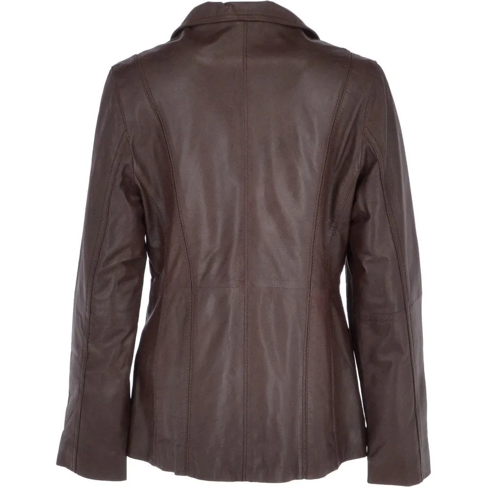 Women's Brown Genuine Leather Jacket