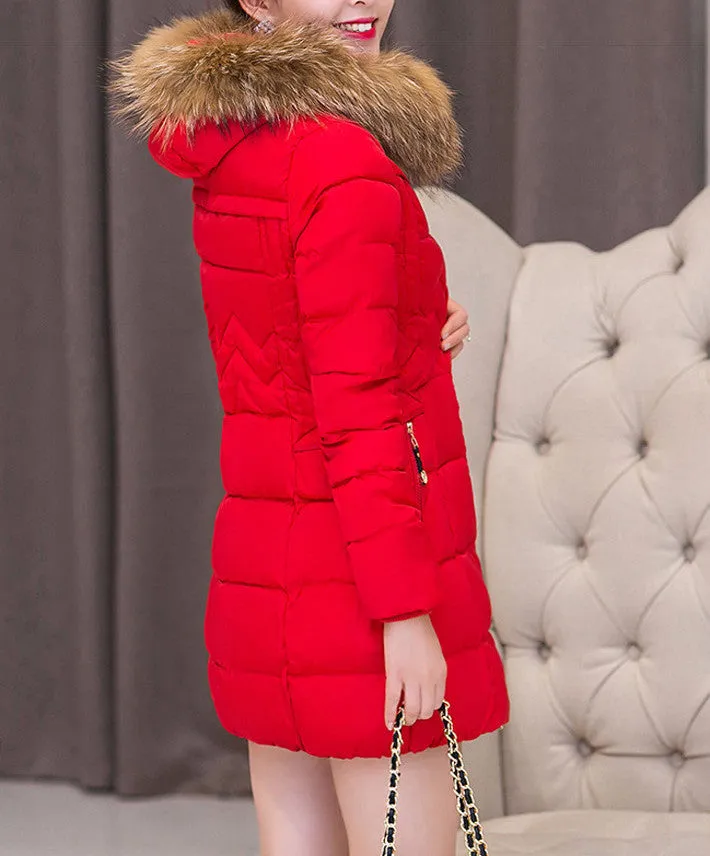 Women's Winter Medium Long Down Jacket