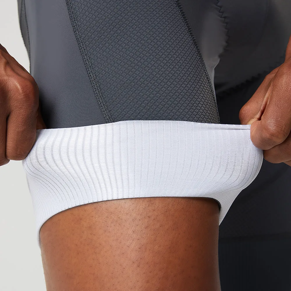 YKYW Men’s Cycling Bib Shorts Elastic Interface Paris 7H 3D Coolmax Padded Gray