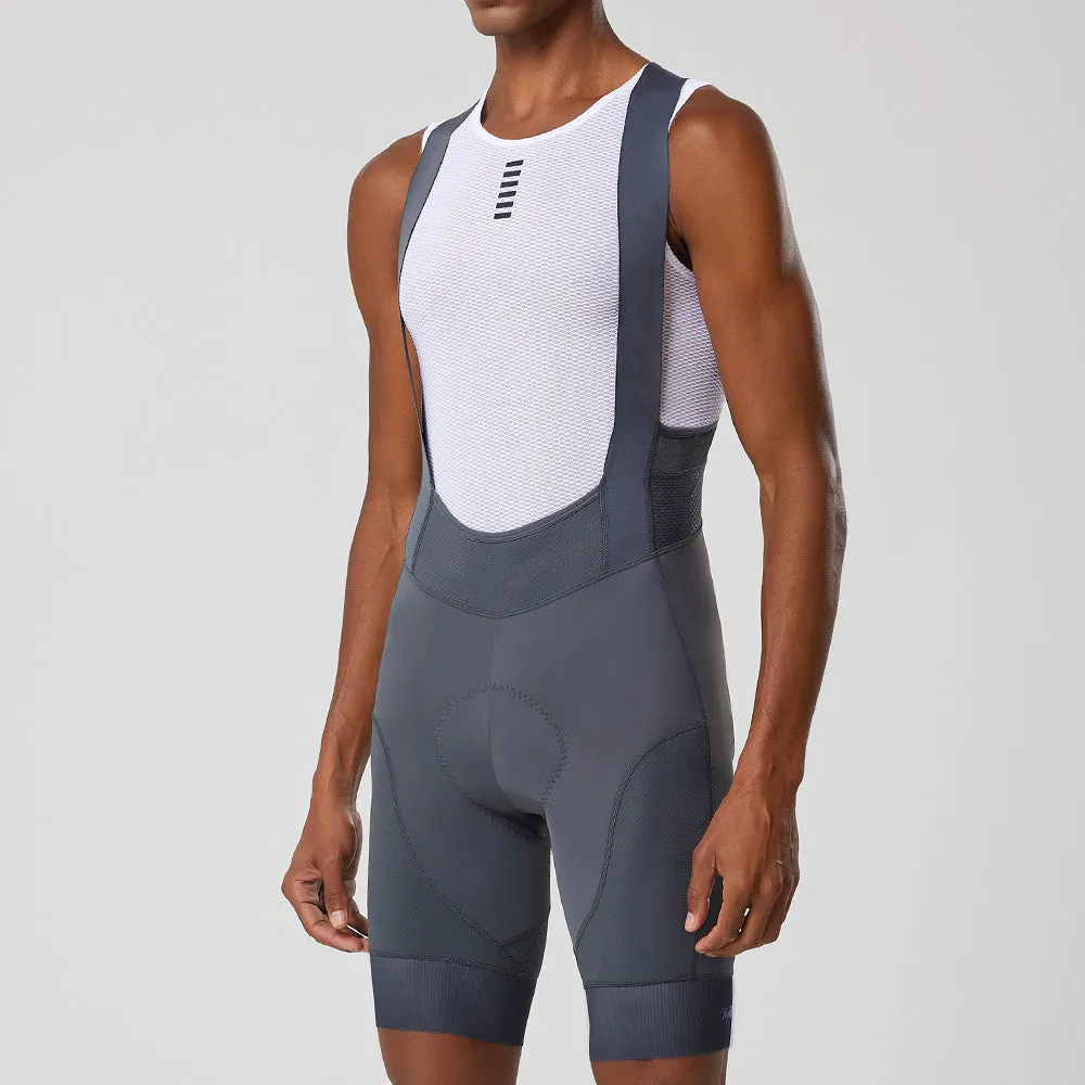 YKYW Men’s Cycling Bib Shorts Elastic Interface Paris 7H 3D Coolmax Padded Gray