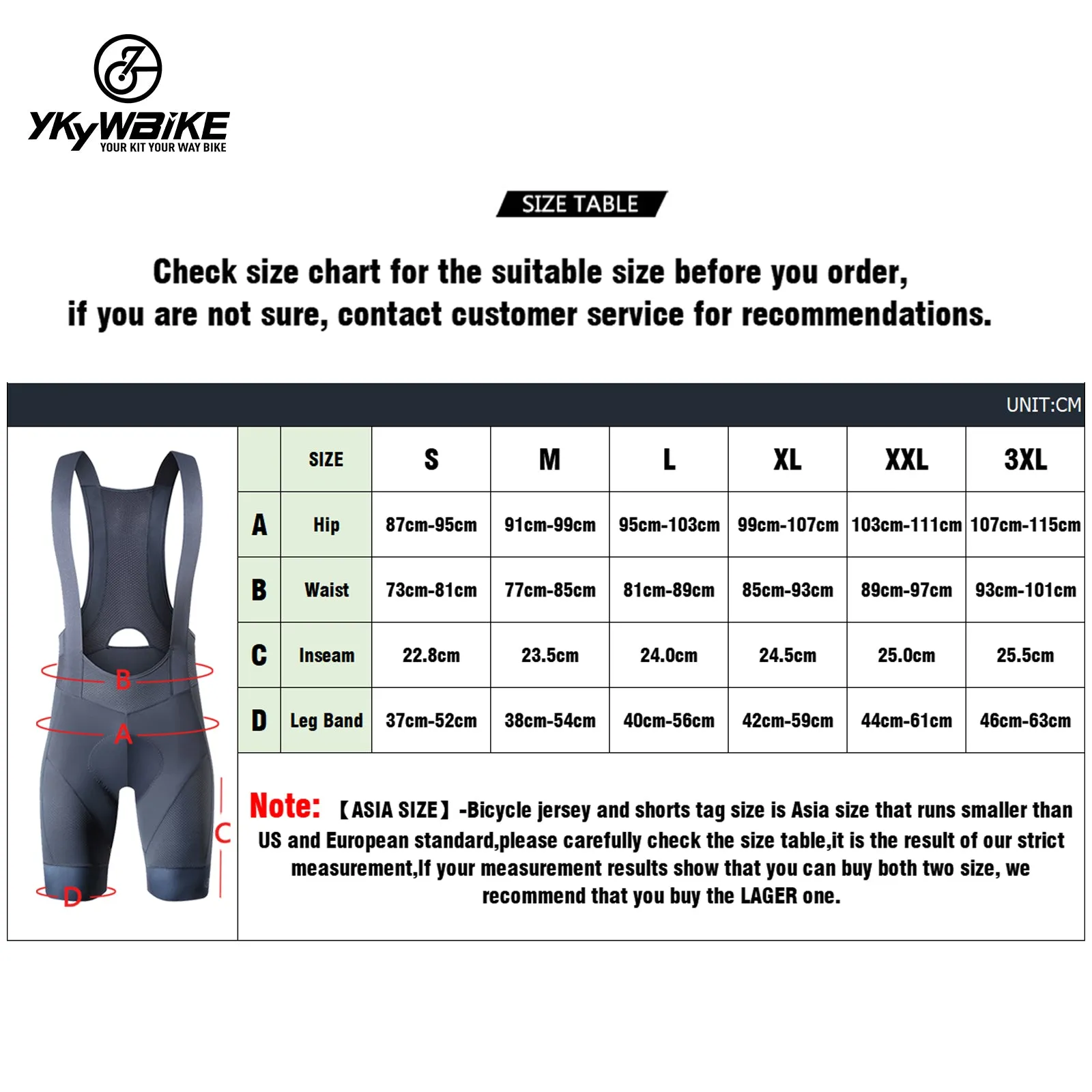 YKYW Men’s Cycling Bib Shorts Elastic Interface Paris 7H 3D Coolmax Padded Gray